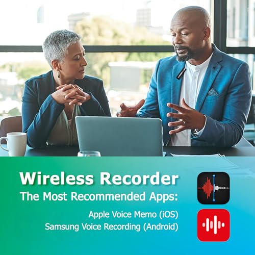 Bluetooth Wireless Lavalier Microphone, Noise Canceling, No Receiver, 15M Range, 10H Battery, Remote Shutter, for GoPro Hero 12, Smartphone, Live Stream, Interview, Vlog, Meeting (Silver)