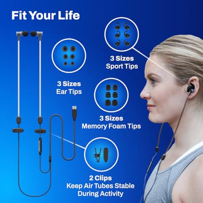 DefenderShield EMF Protection Air Tube Wired Earphones with Foam Tips | EMF Wired Earbuds with Microphone – Built-In Audio Controls & 3 Ear Tip Sizes, USB-C Plug For Gaming/PC/Computer/iPad/Phone - style: USB-C with Foam Tips