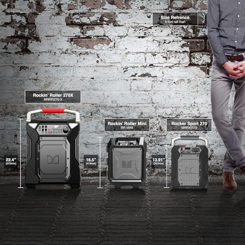 Monster Rockin’ Roller 270 Indoor/Outdoor Portable Bluetooth Speaker | up to 200W of 270 Degree Sound & up to 100 Hours of Playtime