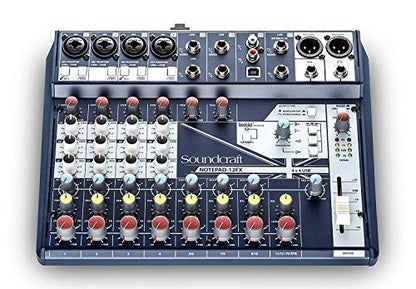 Soundcraft Notepad-12FX Small-format Analog Mixing Console with USB I/O and Lexicon Effects | 12-channel analog mixer with USB interface and Lexicon effects for musicians, podcasters and audio engineers - size: 12-channel mixer