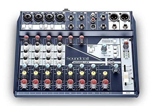 Soundcraft Notepad-12FX Small-format Analog Mixing Console with USB I/O and Lexicon Effects | 12-channel analog mixer with USB interface and Lexicon effects for musicians, podcasters and audio engineers - size: 12-channel mixer