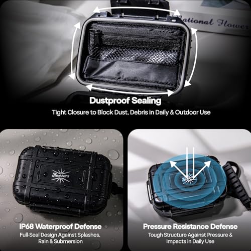 Linsoul Kiwi Ears SONICAP Waterproof Earbud Case, Hard IEM Storage Box | with EVA Lining,Hard Carrying Bag for Headphones,Earphone,Travel Carrying Case Fit for ZS10 Pro Zero:2 EW300 Wan'er 2, Black - color: Black