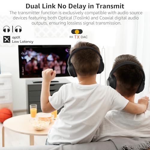 1Mii DS700 HiFi Bluetooth Audio Transmitter Receiver with LDAC | OLED Display, Wireless Adapter with Audiophile DAC for TV Home Stereo, Optical & Coaxial Input/Output, RCA Output Only