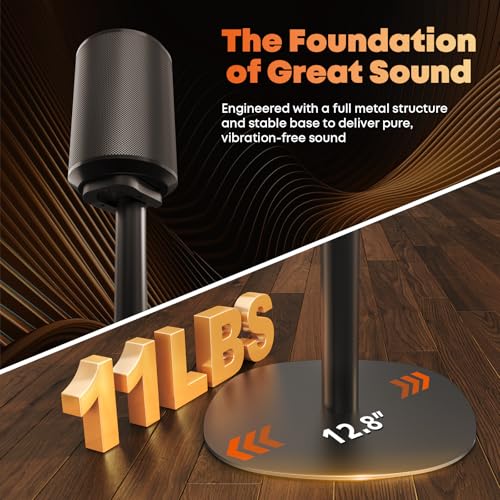 Speaker Stands for Sonos Era 100, 100 SL & Era 300 - Hidden Cable, Set of 2 | Easy to Assemble, Sturdiness, 29.1–39'' Height Adjustable, Two Base Mounting Design, Max holds 11lbs(per one), Black - color: Black, size: 2 Pack