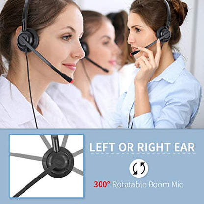USB Headset with Microphone for PC Laptop Computer Headphone Noise Cancelling Mic for Home Office Online Class Teams Zoom - size: H360M