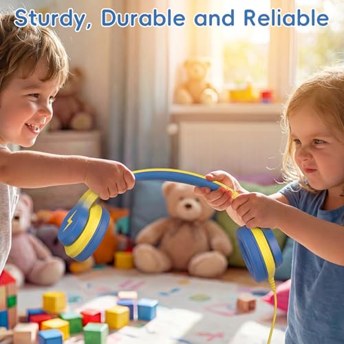 Candy Bila 2 Pack USB C Kids Headphones for School,Wired Over-Ear | 85dB Safe Volume,Stereo Sound,Adjustable headband, Foldable Design,Compatible USB-C iPads,Tablets,Gradient Pink+Light Yellow - color: Light Pink+Yellow