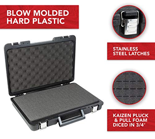 True Position Tools - Universal Hard Carrying Case with Premium Kaizen Pick and Pluck Foam - Protects Electronics, Tools, Cameras and Testing Equipment, 17 x 12 x 3 In.