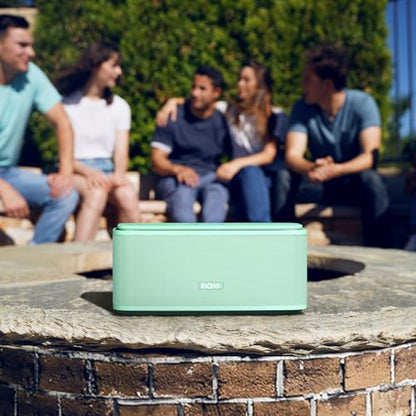 DOSS SoundBox Touch Wireless Bluetooth Speaker-12W HD Sound with Rich Bass | Portable & Small Design, IPX5 Waterproof, 20H Playtime, Handsfree, House, Office Desktop, Bedroom, Indoor Use, Green - color: Green