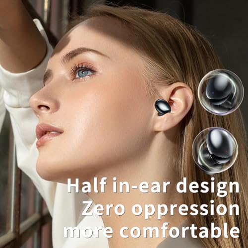 IHAO Sport Earbuds Headphone with Mic 2 in 1 Multifunctional Earpiece TWS in-Ear Headset HiFi Sound Noise Reduction Painless Firm Wear Earphone (Polish Black Dual Earbuds) - color: Polish Black Dual Earbuds SM25