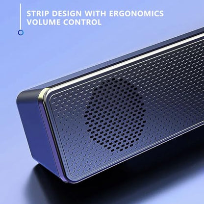 6w Wired Computer Speaker System, USB Powered Wired Sound Bar with Volume Control, 3.5mm Input USB Powered Sound Bar for Computers, Desktops, and Laptops