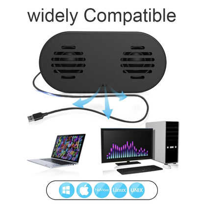 USB Computer Speaker with Built-in Microphone, Mini Soundbar Speaker for Desktop Laptop PC, Plug & Play USB Powered Small Sound Bar,Mini Speaker,360° Surround Sound for Gaming Music Movie - size: H015