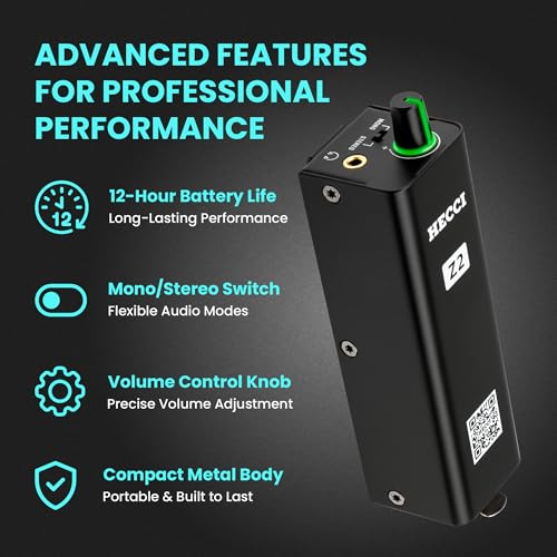 Z2 Wired Portable in Ear Monitor Amplifier, Headphone Amp with XLR and TRS Output, Headphone Amplifier with Stereo/Mono Switch for Keyboardists, Drummers, Guitar