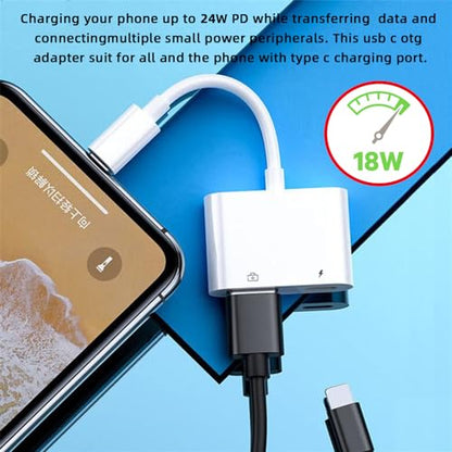 Type C USB-C to Standard Type-A USB3.0 Female with PD Power Charge Adapter Compatible with MacBook Laptop Tablet Phone - style: USB3.0 2-in-1
