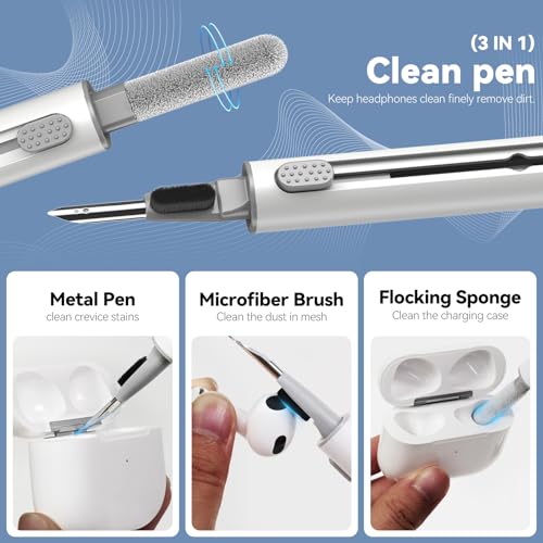 for AirPods Cleaning Kit with Cleaner Pen&Cleaning Putt-Green | 48 Pack Multifunction Deep Cleaner Tool Headphones for Airpods Pro 4 3 2 1 Generation Phone Charging Port,Earbuds - color: GREEN