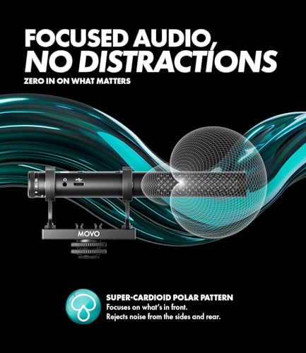 Movo X1 Supercardioid Shotgun Microphone - 3.5mm/XLR/USB-C Camera Mic for DSLR, Smartphones, and Computers - Professional Boom Microphone with Advanced Audio Controls, Tripod, and Accessories