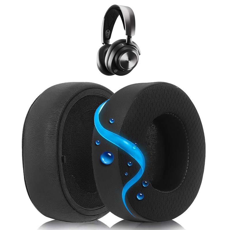 Replacement Cooling Gel Earpads Ear Cushions Compatible with SteelSeries Arctis Nova Pro Wireless ONLY Headphones, Ear Pads with Breathable Sports Fabric & Cooling Gel, Extra Thick