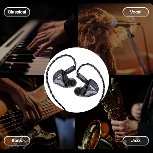 Linsoul ZiiGaat Crescent in Ear Monitor, Premium 2DD+2BA Hybrid IEM Earphone, Isobaric Bass + LC02 in Ear Monitor Case, Portable Earbud Hard Case, Waterproof Earphone Storage Box
