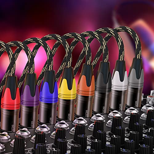 XLR Cables 50ft 4 Packs, XLR Microphone Cables, XLR Speaker Cable Male to Female Nylon Braided 3 Pins - size: 50ft