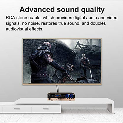 2 x 6.35 mm to 2RCA Cable,Dual 1/4 inch TS Stereo Jack Male to 2 RCA Male Stereo Audio Cable Splitter Adapter (15ft/5m, Black) - size: 15ft/5m
