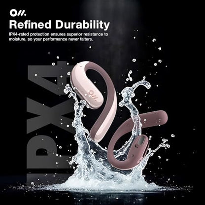 Oladance OWS Pro Open-Ear True Wireless Headphones, 16-Hour Playtime | Bluetooth 5.3, Dual-Device Connectivity, Amplifier Chip, Virtual Bass, Liquid Silicone, Titanium Frame, Comfortable Fit - color: Pink