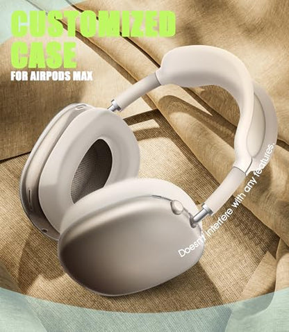 4 in 1 Case Cover for AirPods Max 2/1 (Starlight) | Headband/Ear Cups/Ear Pads Cover, All-Round Protection Soft Silicone and Clear TPU Headphone Case for AirPods Max 2 - color: Clear Starlight