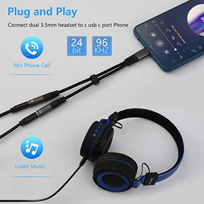 LecLooc USB C Microphone Adapter, USB C to 3.5mm Combo 3.5mm Hi Fi Audio & Mic Jack Splitter Compatible with iPhone 16 15 Pro Max/15 Pro/15 Plus,iPad Pro/Air, MacBook, Pixel 9 8 7, Galaxy S24 23 S22