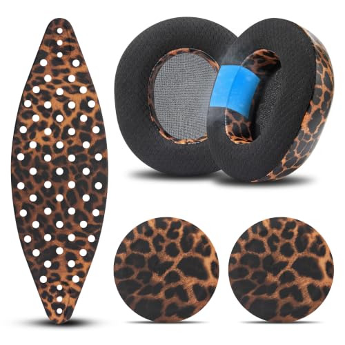 WC Mod Kit V2 Nova Pro Wireless, Pro Omni & Elite - Gel Earpads & Headband | Made by Wicked Cushions | Side Plates also included. Fits Arctis Nova Pro Wireless, Elite & Pro Omni | Leopard - color: Leopard