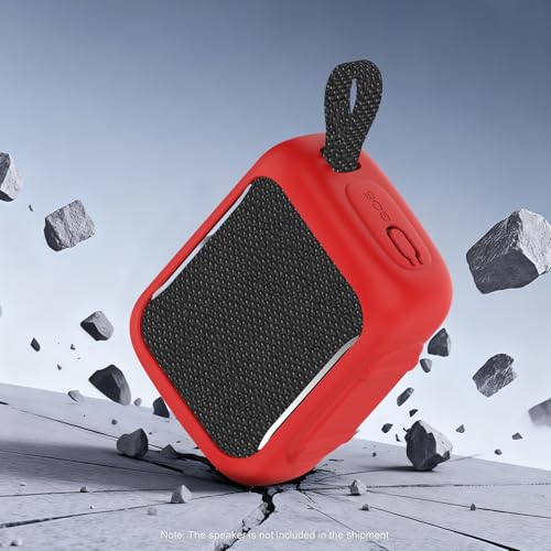 Anti-Collision Silicone Cover Waterproof Soft Anti-Drop Protective Case Anti-Scratch Shell for GO5 Portable Bluetooth Speaker Shockproof Protective Sleeve - color: Red