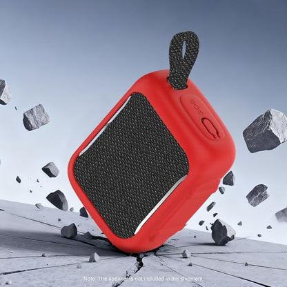 Anti-Collision Silicone Cover Waterproof Soft Anti-Drop Protective Case Anti-Scratch Shell for GO5 Portable Bluetooth Speaker Shockproof Protective Sleeve - color: Red