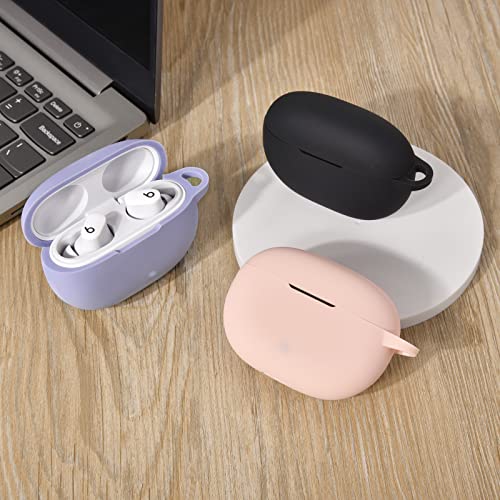 AIRSPO Silicone Case Compatible with Beats Studio Buds Case 2021 Soft Protective Cover for Beats Wireless Earbuds with Keychain (Lilac) - color: Lilac