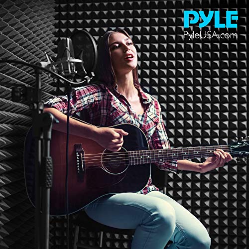 Pyle Sound Wall Panel Studio Foam-Acoustic Isolation Absorber Shield and Dampening Wedge with Height Adjustable, Includes Tripod Base Stand, 2 Pack PSIP24X2 - size: 2-Pack