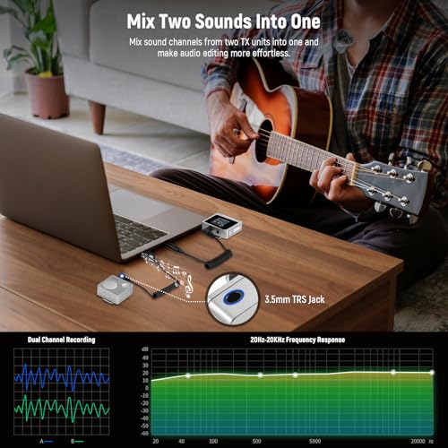 Neewer CM31 Wireless Lavalier Microphone with 8GB Storage 820ft Range 48KHz 24Bit Noise Cancelling Compatible with iPhone iPad Android PC Camera YouTube/TikTok Stream Podcast Interview - style: CM31