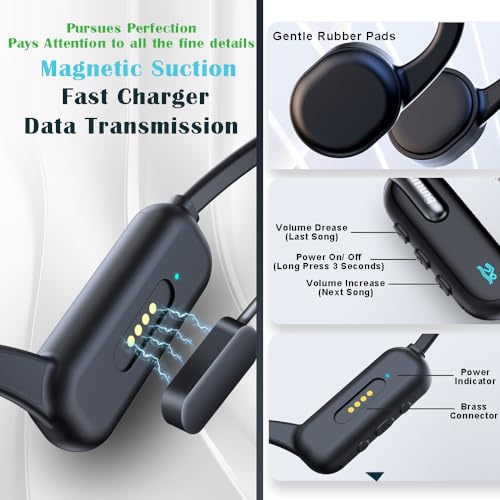 AYI Professional Swim Headphones True Bone Conduction Open Ear Headset Underwater MP3 Player Built-in 32G Memory IP68 Waterproof Bluetooth Earphone for Driving Bicycling Running Skiing-X6 Black - color: Swim Headphone X6 Black