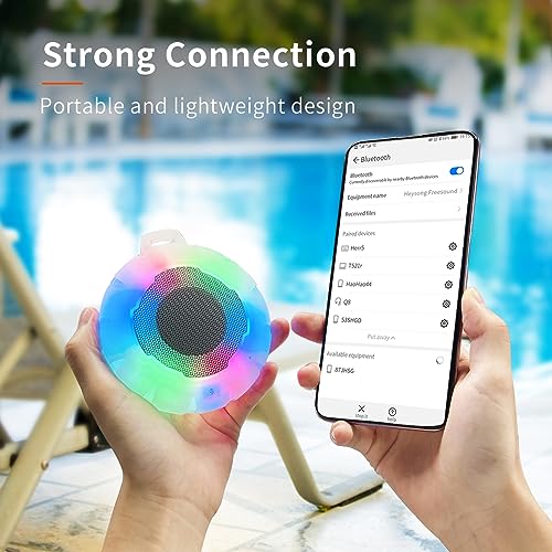 HEYSONG Waterproof Shower Bluetooth Speaker, Durable & Portable with Clear Sound, Ideal for Shower, Pool, Beach & Kayaking – Great Gift for All Ages - color: Transparent