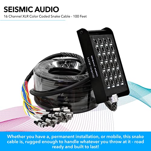 Seismic Audio SACB-24x8x100 24-Channel XLR Low Profile Circuit Board 100-Feet Snake Cable - size: 100 Foot - 24 Send x 8 Return