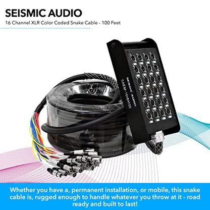 Seismic Audio SACB-24x8x100 24-Channel XLR Low Profile Circuit Board 100-Feet Snake Cable - size: 100 Foot - 24 Send x 8 Return