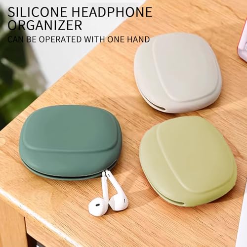 3Pcs Silicone Headphone Organizer,Earbud Case,3Pcs Data Cable Storage Case,Silicone Pouch for Earbud,Mini Key Box-Portable Wired Headphone Organizer (3)