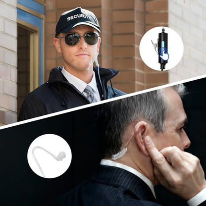 SAMCOM 2 Pin Acoustic Tube Earpiece Walkie Talkies,Air Tube in-Ear Headset with Mic for FPCN30A Two Way Radios, Hands-Free Surveillance Radio Earpieces with PTT for K Plug Radio,2 Packs