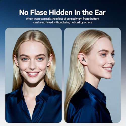 Xmenha Flat Invisible Sleep Wireless Earphone IPX5 Waterproof Thin Invisible Sleep Earbuds for Side Sleepers Sleep Ear Buds Smallest Tiny Small Mini Discreet Earbud for Sleeping Invisible Headphones - color: Black