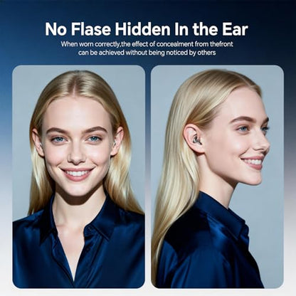 Xmenha Flat Invisible Sleep Wireless Earphone IPX5 Waterproof Thin Invisible Sleep Earbuds for Side Sleepers Sleep Ear Buds Smallest Tiny Small Mini Discreet Earbud for Sleeping Invisible Headphones - color: Black