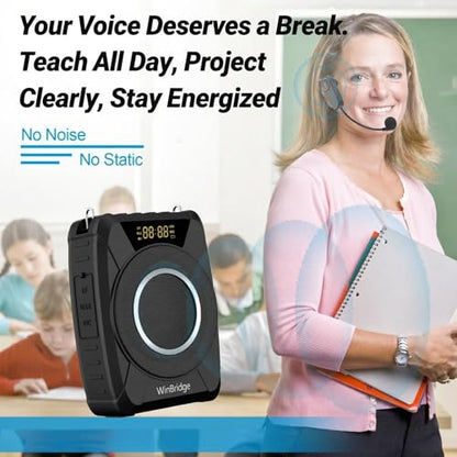 20W Wireless Voice Amplifier with UHF Headset Microphone for Outdoor - M801 | Portable Bluetooth PA System, IPX6 Waterproof & Rugged, AUX/USB/TF/TWS, Auto-Pairing, for Teachers, Tour Guides, Training