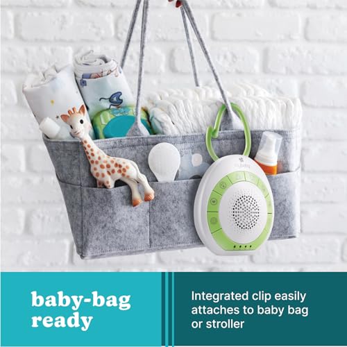 MyBaby Sound Machine, White Noise for Baby, Travel, Nursery and On The Go | 4 Soothing Sounds, Integrated Clip, Small and Lightweight, Great for Registry Gift