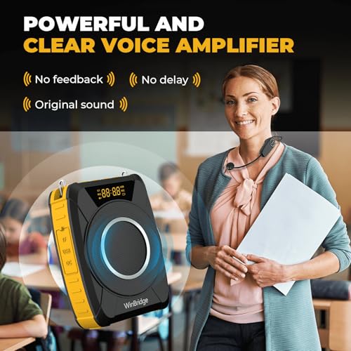 Waterproof Voice Amplifier Wireless with UHF Microphone Headset M801 20W | Portable Speaker Microphone with TWS Stereo, SOS, Recording – Rechargeable Bluetooth 5.0 PA System for Teachers, Tour Guides