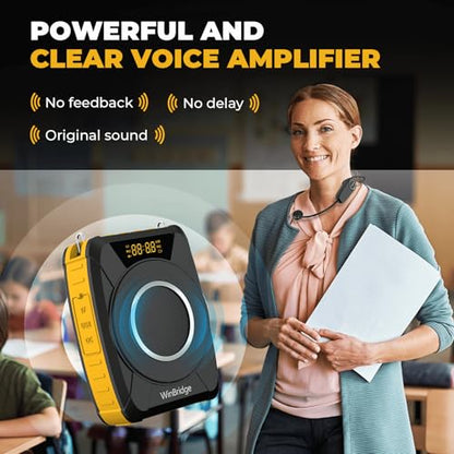 Waterproof Voice Amplifier Wireless with UHF Microphone Headset M801 20W | Portable Speaker Microphone with TWS Stereo, SOS, Recording – Rechargeable Bluetooth 5.0 PA System for Teachers, Tour Guides