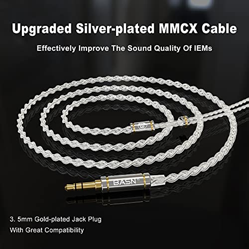 BASN MMCX in Ear Monitor,2DD+1BA Triple Driver Drummer IEM(Porcelain White) - color: Porcelain White