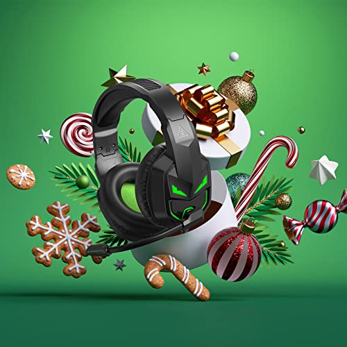 EKSA Fenrir S Gaming Headset for Xbox Series X/S,Xbox One,PS5,PS4,PC,Switch | Headphones with Noise Cancelling Microphone, Comfortable Ear Pads, 50 mm Drivers, RGB Light, One Key Control - Birthday Gift