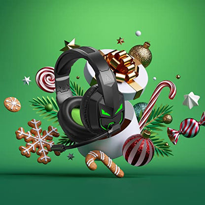 EKSA Fenrir S Gaming Headset for Xbox Series X/S,Xbox One,PS5,PS4,PC,Switch | Headphones with Noise Cancelling Microphone, Comfortable Ear Pads, 50 mm Drivers, RGB Light, One Key Control - Birthday Gift