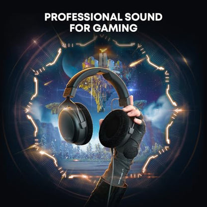 beyerdynamic MMX 300 PRO Closed Gaming Headset with Stellar.45 Driver and Condenser Microphone, Wired Gaming Headset Suitable for PC, Gaming Console, PS, Switch. Handmade in Germany, Black | STELLAR.45 Driver, Condenser Mic, Multi-platform, Handmade in Ge