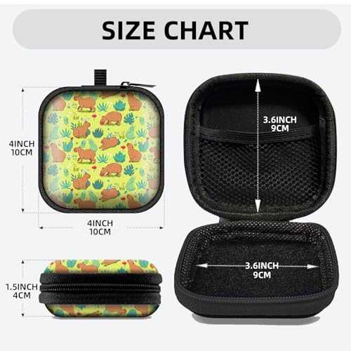 Square Data Cable Earbud Charger Coin Storage Bag Shockproof and Drop-Proof EVA Material Compatible with AirPod(Green Grazing) - color: Green Grazing