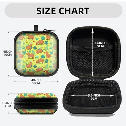 Square Data Cable Earbud Charger Coin Storage Bag Shockproof and Drop-Proof EVA Material Compatible with AirPod(Green Grazing) - color: Green Grazing